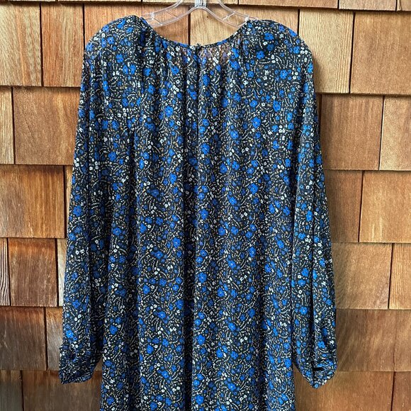 NWT Banana Republic Black/Blue Floral Velvet Dot Maxi Dress in Women's 16 - Picture 10 of 16